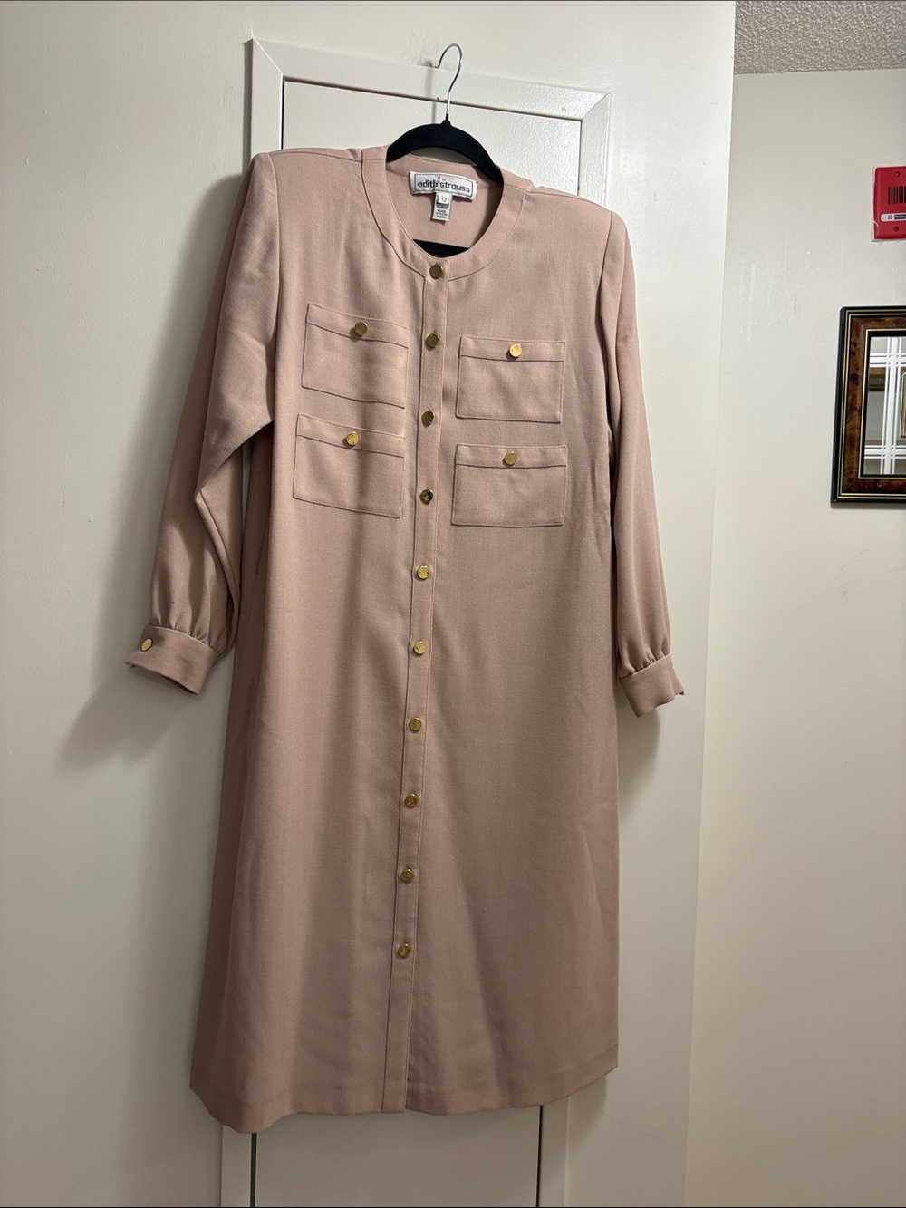 Executive  by Edith Strauss Long Sleeve Button-Front Dress